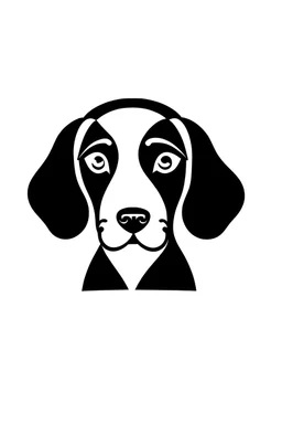 Beagle simple logo vector, black and white , on white background