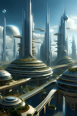 Kota futuristik yang sangat indah dan besar