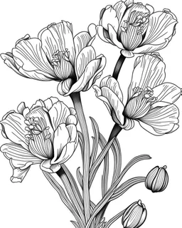 real massive Freesia flower coloring page