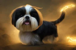 shih tzu charging up to change into its final form, detailed, centered, digital painting, artstation, concept art, donato giancola, joseph christian leyendecker, wlop, boris vallejo, breathtaking, 8k resolution, extremely detailed, beautiful, establishing shot, artistic, hyperrealistic, beautiful face, octane render, cinematic lighting, dramatic lighting, masterpiece