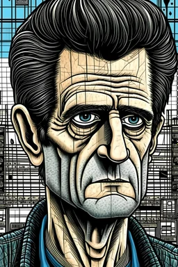 highest quality best quality best resolution masterpiece greatest highest definition illustration of Dean Kamen in the style of Junji Ito