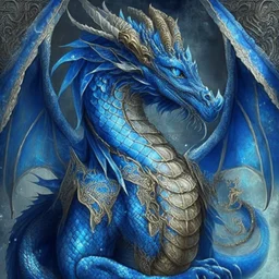 Kaiyubra - God of Protection, Justice, Law Keepers, and Truth-Seeking, Patron of Nobility and Peaceful Dragons A blue dragon