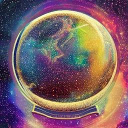 crayon drawing of galaxy and milkyway inside glass globe, tapestry, 8k resolution, high-quality, ornate, baroque, ultrafine-detail, muted colors, intricate, digital art, detailed matte, cinematic lighting, octane render,