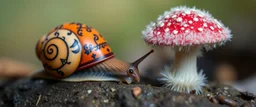 tattoo snail and fluffy mushroom