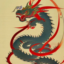 Ukiyo-e painting of a dragon