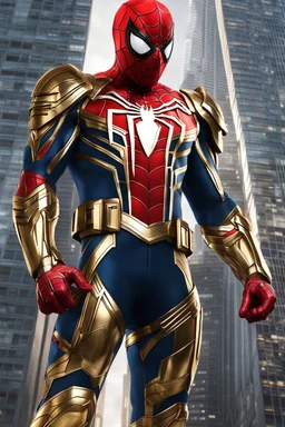 Full body spiderman Futuristic armour Chromecast golden shines