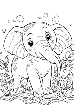 coloring page for kids, hipo, cartoon style, thick outline, low details, no shading, no color