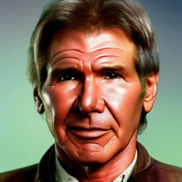 Hyperrealistic, 8k centered photographic portrait of [[Harrison Ford as Han Solo in Star Wars]], leica, 35 mm, technicolor, vivid colors, bokeh, telephoto, 24 mm, close up portrait photo by Annie Leibovitz, film, studio lighting, detailed skin, ultra realistic, bokeh, sharp features