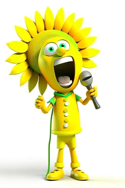 cheery sunflower avatar singing full body