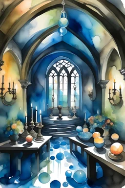 Make a picture with watercolor in water: I en verden af fortryllende lydlandskaber og levende kunst, byder Quadrivium stolt velkommen til en magisk aften i Danmarks sidste spiritistkirke - Lysets Hus.