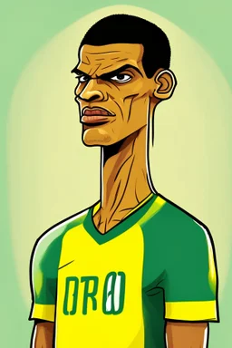 Rivaldo Brazilian football player cartoon 2d