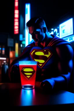 Depressive superman night tokio drinks neon