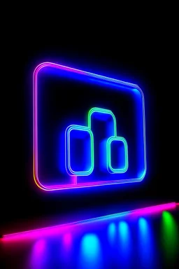 facebook ads icon neon lights black background