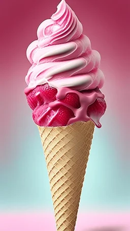 Raspberry Ice cream cone