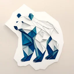 shape of a bear, low poly 2D letterpress style, minimalistic pencil art