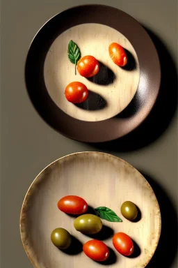 Ravioli by renaissance style still life oil painting, dish, natural tomato, albahaca, olives, oil olive, moisture, art, natural, ornaments, chef, high kitchen, smooth, gradient color background, unreal engine 5, ray tracing, RTX, lumen lighting, ultra detail, volumetric lighting, 3d.