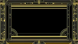 gold art deco delicately designed border on a black background