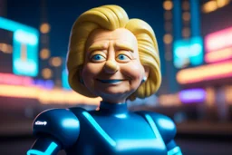 Hillary Clinton in homer simpson character in the style of tron movies , bokeh like f/0.8, tilt-shift lens 8k, high detail, smooth render, down-light, unreal engine, prize winning