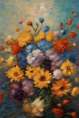 multi colors flower close up by Van Gogh