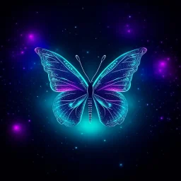 holographic icon buttefly in cosmic background