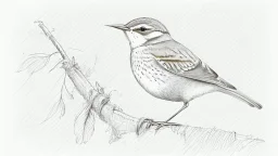 Detailed drawing of a bird on a white background