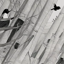 a alone man. pen and ink ,birds eye view, illustrated by hergé, Background space