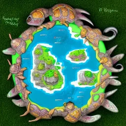 Fantasy world on turtle back