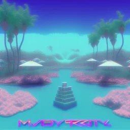 Vaporwave pool aesthetic