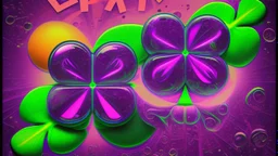 rave poster with Four-leaf clover and laser