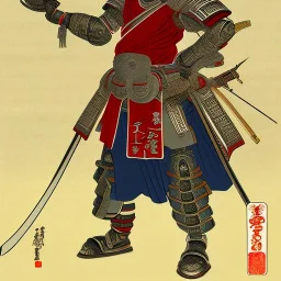 Ukiyo-e Style , Male Samuri in armour