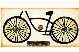 bicycle in the style of Paul klee ink transfer
