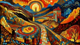 The Road to Hell is Paved with Good Intentions; Wassily Kandinsky; Post-Impressionism in the style of Van Gogh; Hundertwasser; Cezanne; Gauguin.