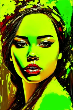 yellow, very thick, heavy impasto painting, very large brush strokes, expressive black outlines, palette knife painting, splash art, very strong, expressive colors, trending on artstation, sharp focus, intricate details, highly detailed, spot lighting, dynamic camera angle, medium long shot, detailed eyes