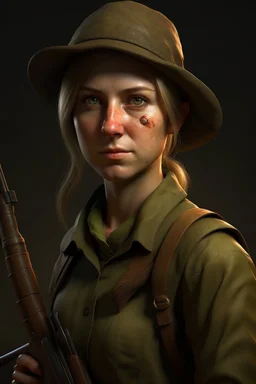 Female hunter portrait