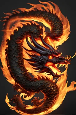 Beautiful 3d Chinese Dragon Symbol reburn from flam