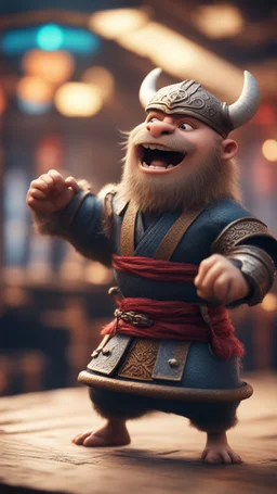 viking kung fu munk drunk karaoke smashing boards,bokeh like f/0.8, tilt-shift lens 8k, high detail, smooth render, down-light, unreal engine, prize winning