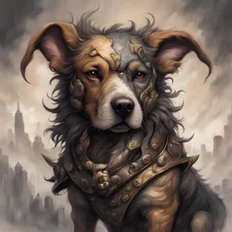 Chimera Dog in Adrian Smith art style