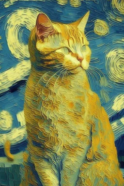 A cat by van gogh