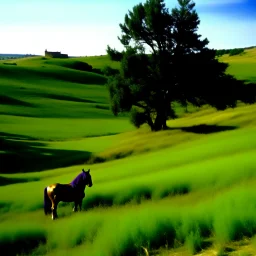 Nebraska 1997 Wild Horse Hill Photo, FNAF Purple guy in the foreground behind a tree.