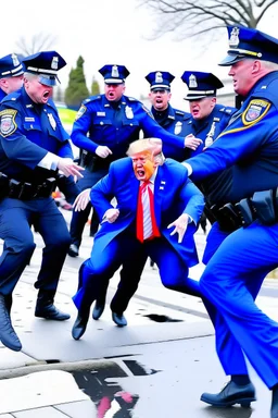 donald trump being slammed to the ground by the police