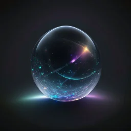 3d holographic sphere shape isolated on infinite dark background, glow, glass effect, 4k. sober.