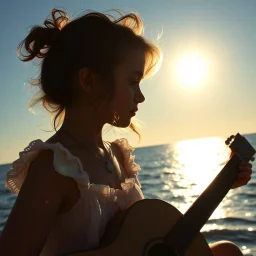 A little girl in the sun, deep sea blues
