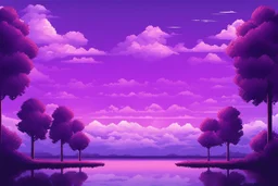 Symmetric Purple SKY WITH CLOUDS BACKGROUND Pixel Art