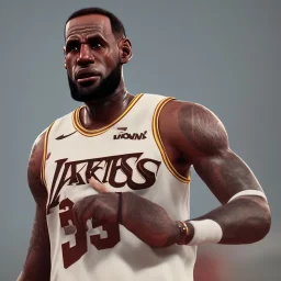 LeBron James without a baseball bat hitting a homerun