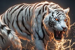 Venom beast in 8k anime cgi artstyle, white tiger them, warrior beast, neon effect, close picture, full body, apocalypse, intricate details, highly detailed, high details, detailed portrait, masterpiece,ultra detailed, ultra quality