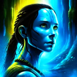 movie poster for avatar 2, 4 k, down-light, soft light, depth of field, photo realism, trending on art station, high detail, spray paint