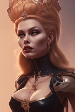 Brigitte Bardot as evil queen in black leather, leather, busty, cleavage, angry, stern look. character design by cory loftis, fenghua zhong, ryohei hase, ismail inceoglu and ruan jia. unreal engine 5, artistic lighting, highly detailed, photorealistic, fantasy.