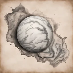 Hyper Realistic marble-sketch on vintage-grungy-paper