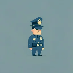 minimalistic character. policeman