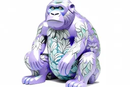 A light purple ice elemental gorilla designed in German folk art painted by Henri Matisse